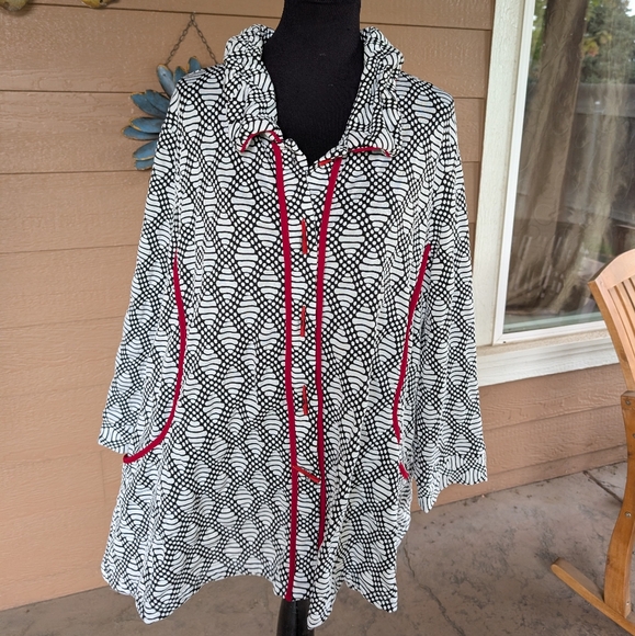 3530007 Navy Blue-White Patterned Coat